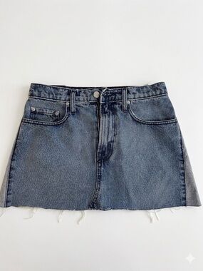 Nobody Denim Reverse Panel A-Line Mini Skirt Sz 27 NWT